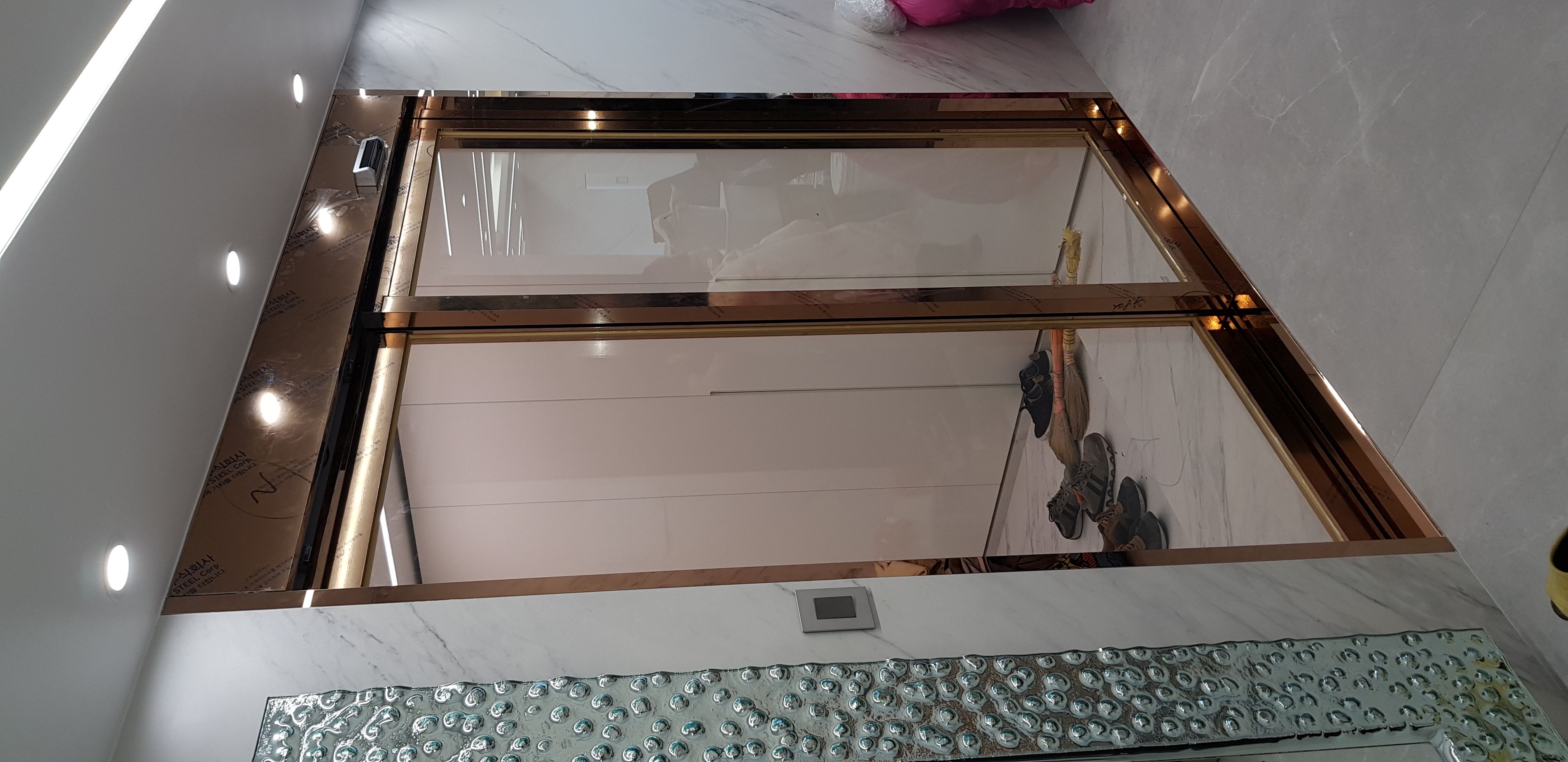 성남시 분당 아파트 현관 중문 패닉자동문 브론즈 스텐