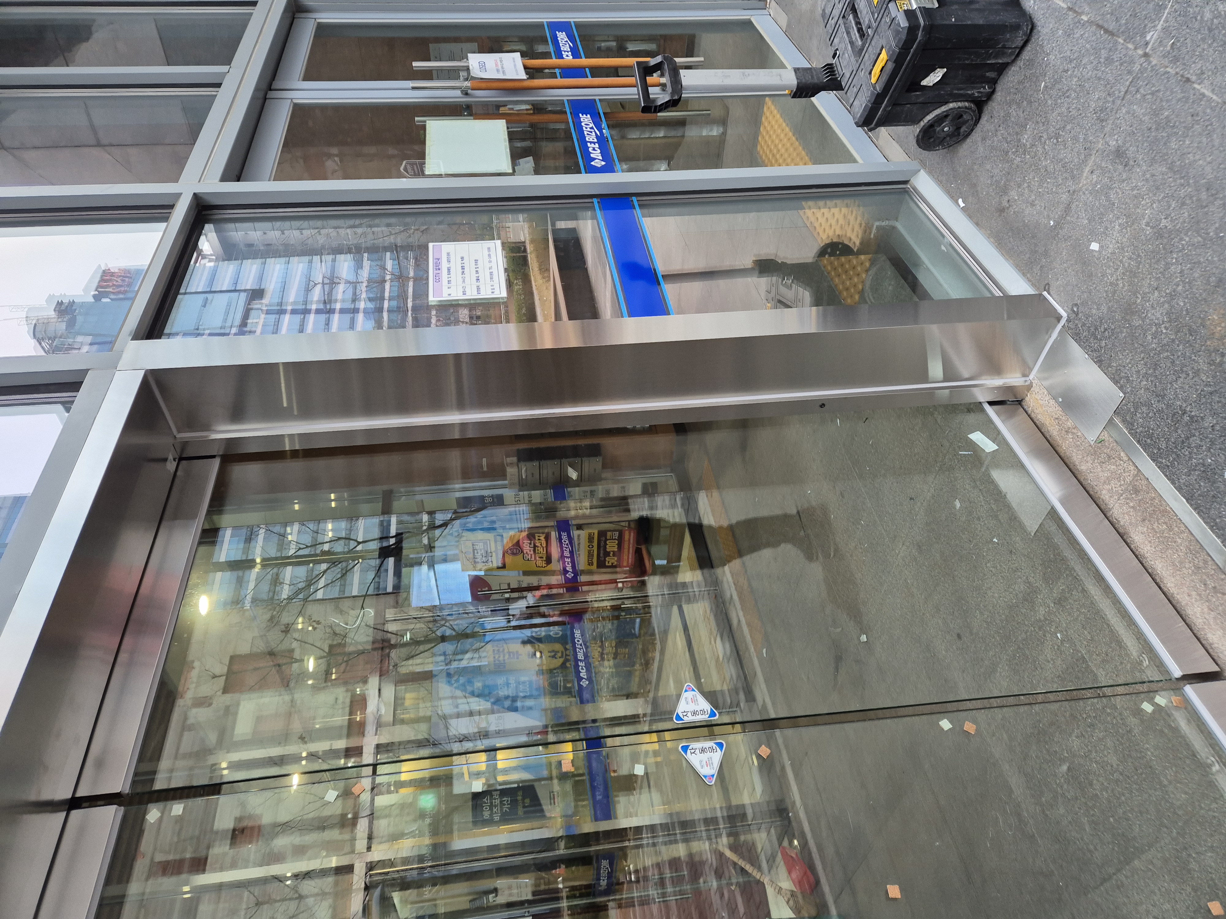 가산스텐양개자동문설치